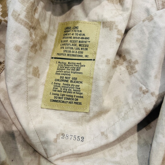 US Marine Corps MCCUU Desert Marpat Blouse Jacket USMC Military Large Long  - Picture 7 of 16